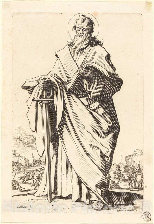 Art Print : Jacques Callot, Saint Paul, 1631 - Vintage Wall Art