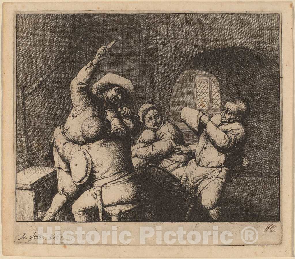 Art Print : Adriaen Van Ostade, Peasants' Quarrel, 1653 - Vintage Wall Art