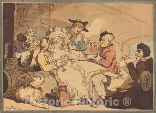 Art Print : Rowlandson, Grog on Board, 1789 - Vintage Wall Art