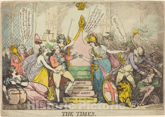 Art Print : Rowlandson, The Times, 1783 - Vintage Wall Art