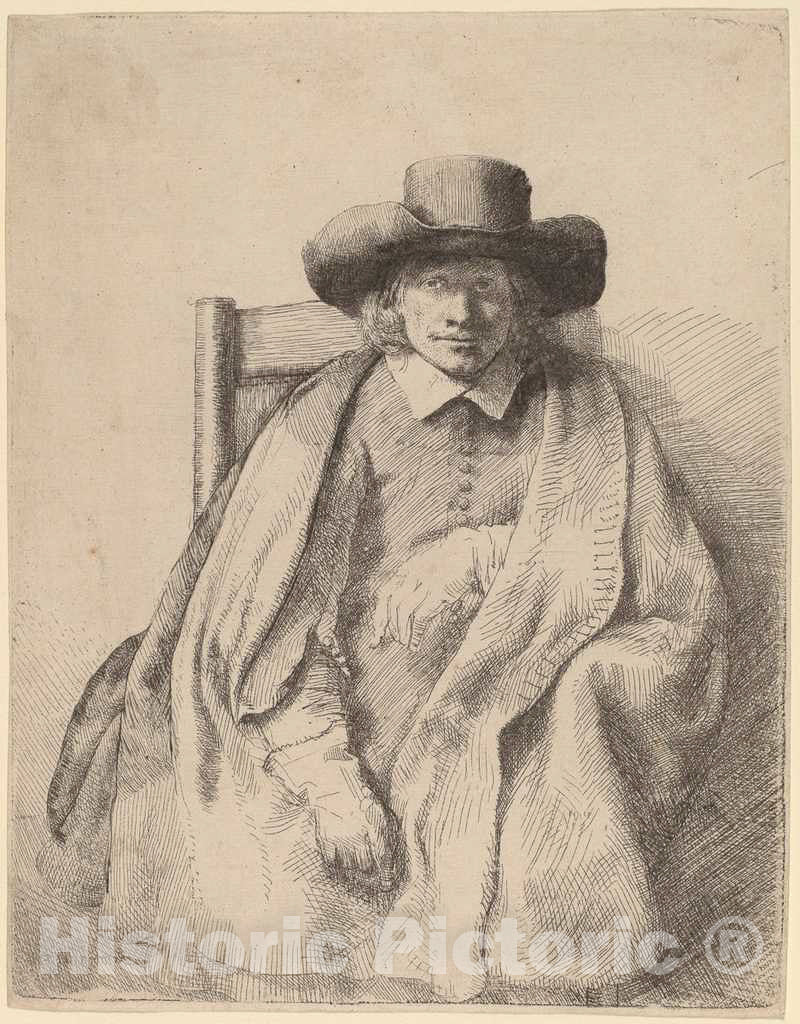 Art Print : Rembrandt, Clement de Jonghe, 1651 - Vintage Wall Art