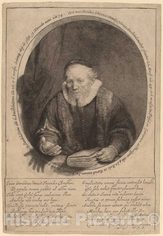 Art Print : Rembrandt, Jan Cornelisz. Sylvius, 1646 - Vintage Wall Art