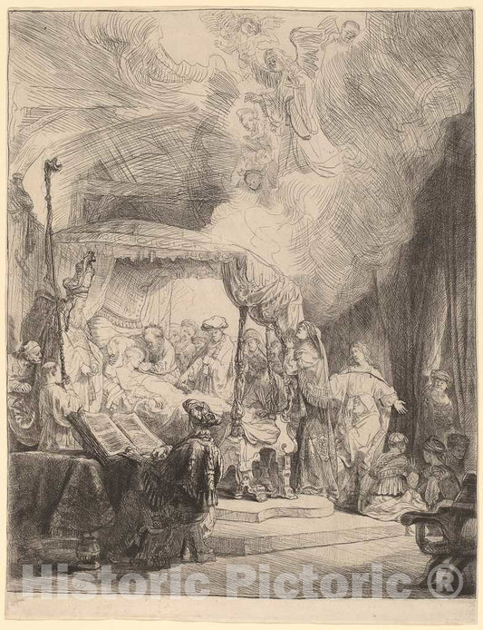 Art Print : Rembrandt, The Death of The Virgin, 1639 - Vintage Wall Art