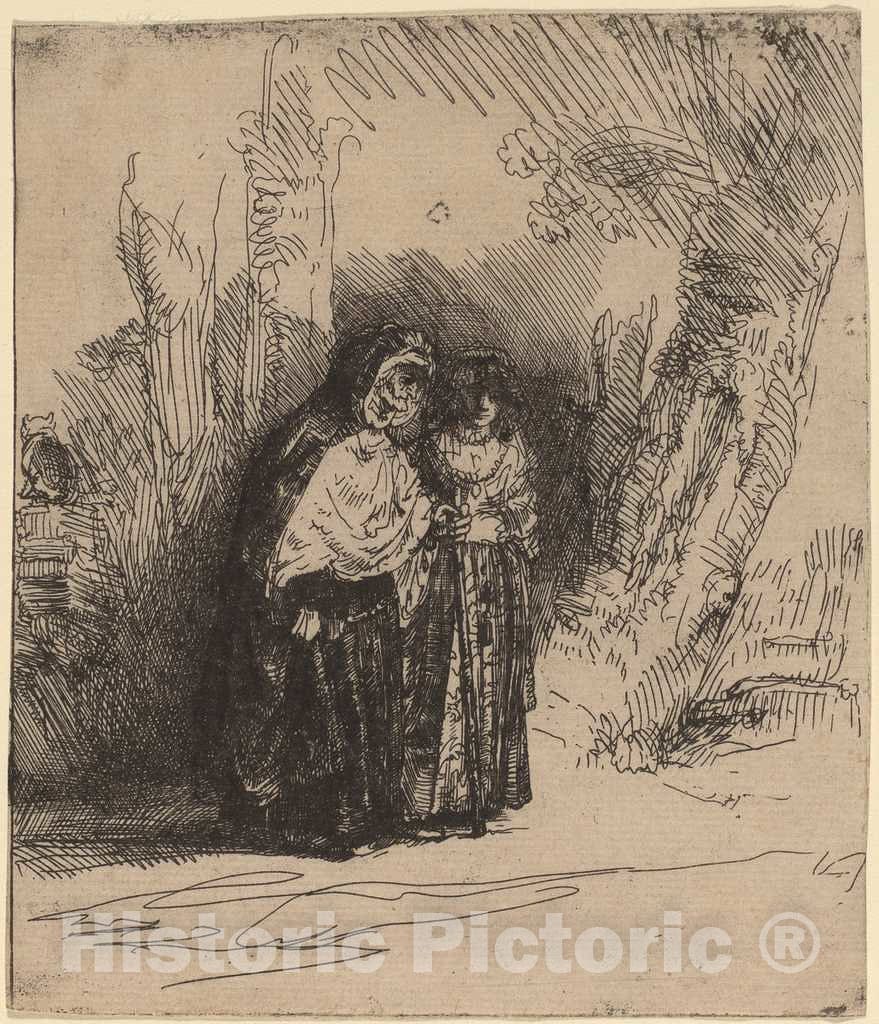 Art Print : Rembrandt, The Spanish Gypsy Preciosa, c. 1642 - Vintage Wall Art