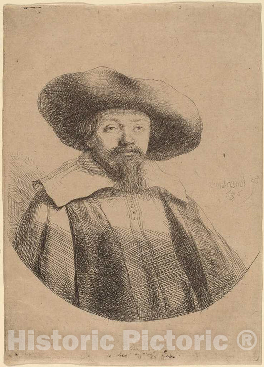 Art Print : Rembrandt, Samuel Menasseh Ben Israel, 1636 - Vintage Wall Art