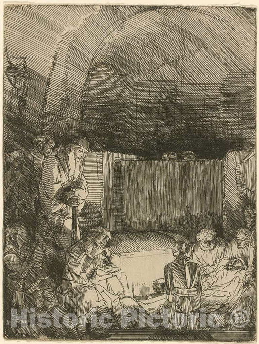 Art Print : Rembrandt, The Entombment, c. 1654 - Vintage Wall Art