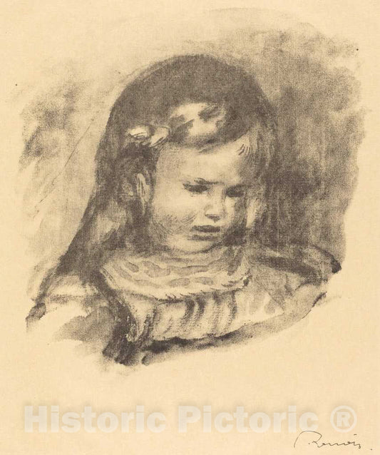 Art Print : Auguste Renoir, Claude Renoir, Head Lowered (Claude Renoir, la Tete baissee), 1904 - Vintage Wall Art