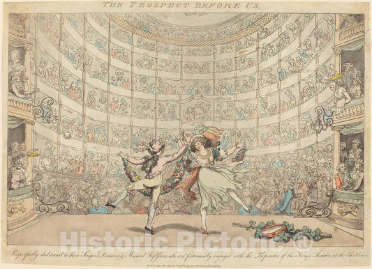 Art Print : Rowlandson, The Prospect Before us, No. 2, 1791 - Vintage Wall Art