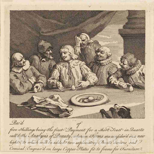 Art Print : William Hogarth, Columbus Breaking The Egg, 1752 - Vintage Wall Art