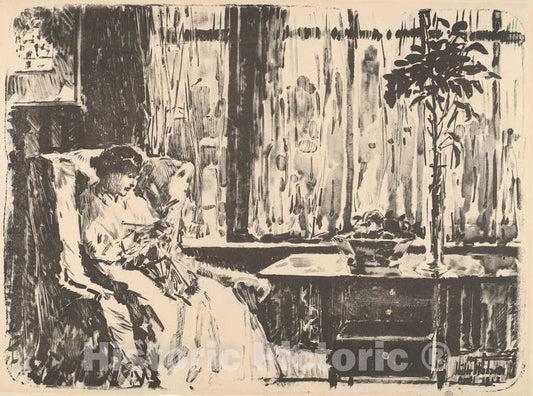 Art Print : Childe Hassam, The Broad Curtain, 1918 - Vintage Wall Art