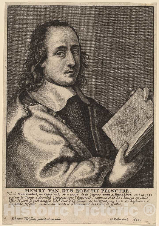 Art Print : Hollar After Meyssens, Henry Van der Borcht, Painter, 1648 - Vintage Wall Art