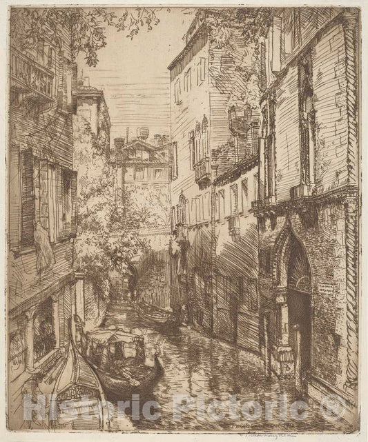 Art Print : Donald Shaw MacLaughlan, Rio Delle Verona, Venice, 1912 - Vintage Wall Art