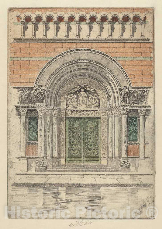 Art Print : Charles Frederick William Mielatz, The Door, St. Bartholomew's, 1909 - Vintage Wall Art