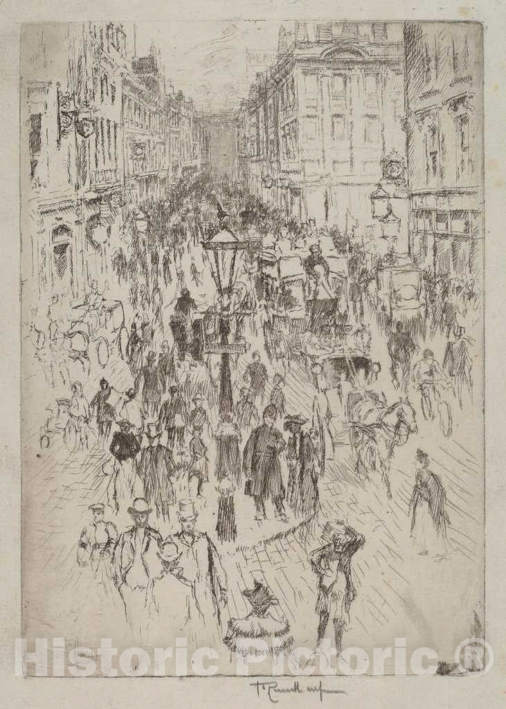 Art Print : Joseph Pennell, New Oxford Street, London, 1893 - Vintage Wall Art