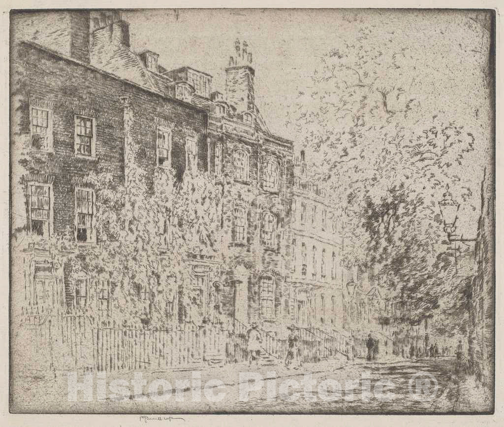 Art Print : Joseph Pennell, Great College Street, Westminster, 1904 - Vintage Wall Art