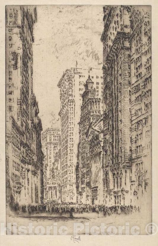 Art Print : Joseph Pennell, The Stock Exchange, 1904 - Vintage Wall Art