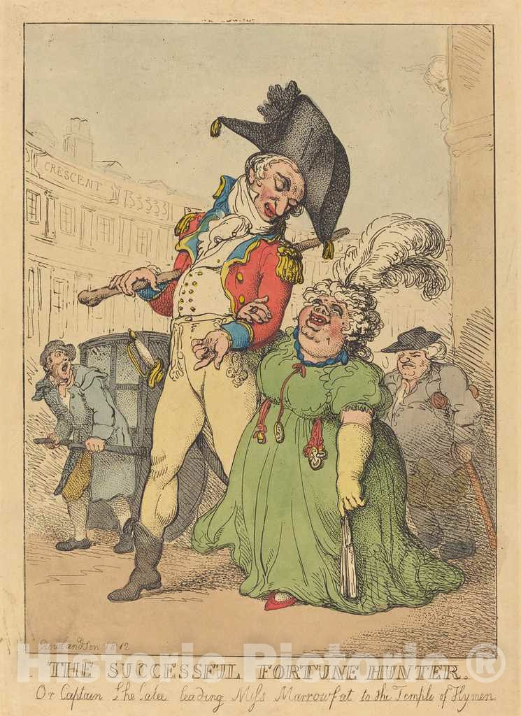 Art Print : Rowlandson, The Successful Fortune Hunter, 1812 - Vintage Wall Art