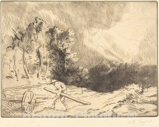 Art Print : Alphonse Legros, Edge of a Forest in Bourgogne (Un Coin de foret en Bourgogne) - Vintage Wall Art