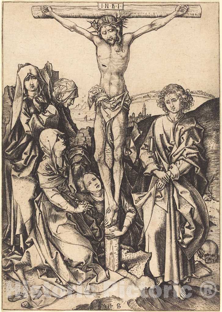 Art Print : Martin Schongauer, The Crucifixion, c. 1480 - Vintage Wall Art