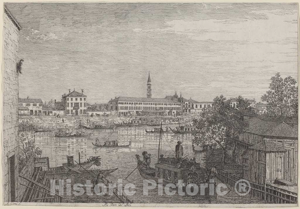 Art Print : Canaletto, Ale Porto del Dolo, c.1741 - Vintage Wall Art