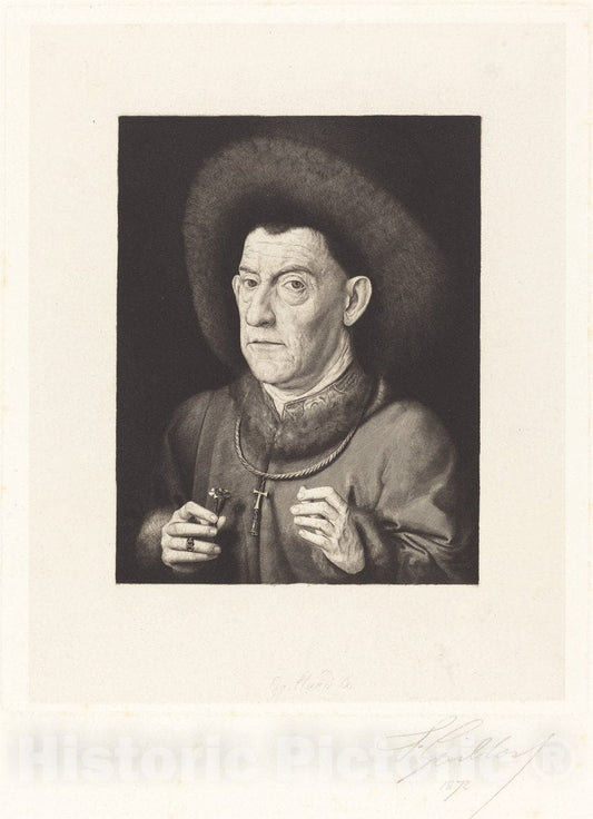 Art Print : Gaillard After Eyck, The Man with The Pink - Vintage Wall Art