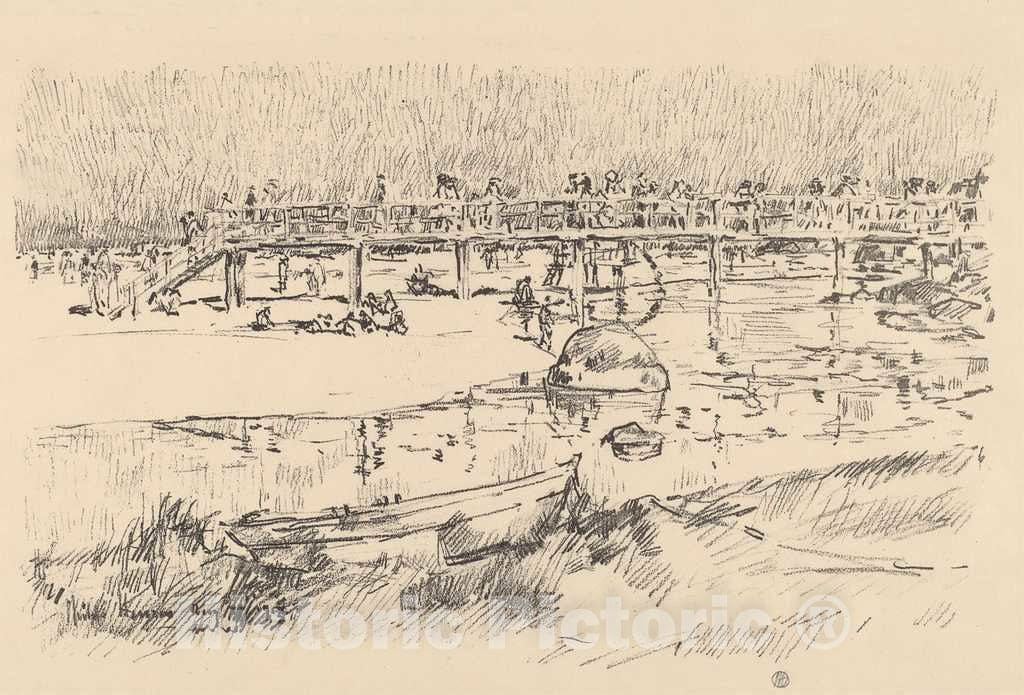 Art Print : Childe Hassam, Bathing Beach, Bass Rocks, c. 1918 - Vintage Wall Art