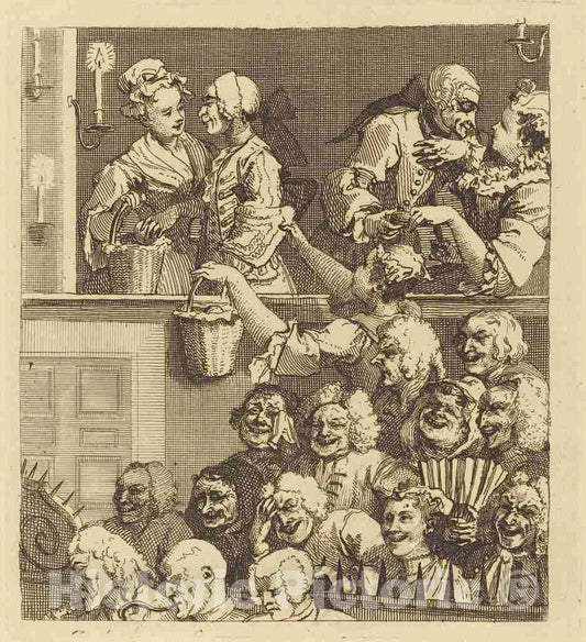 Art Print : William Hogarth, The Laughing Audience, 1733 - Vintage Wall Art