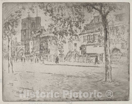 Art Print : Joseph Pennell, House Where Whistler Died, 1904 - Vintage Wall Art