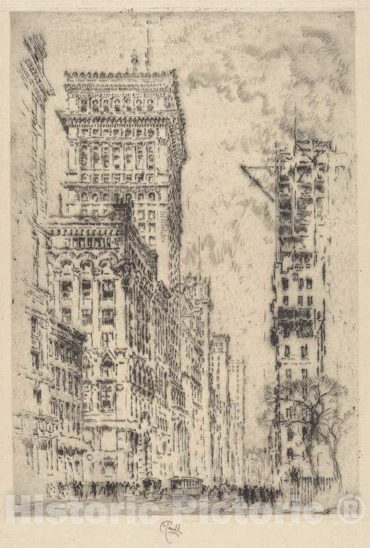 Art Print : Joseph Pennell, The Golden Cornice, I, 1904 - Vintage Wall Art