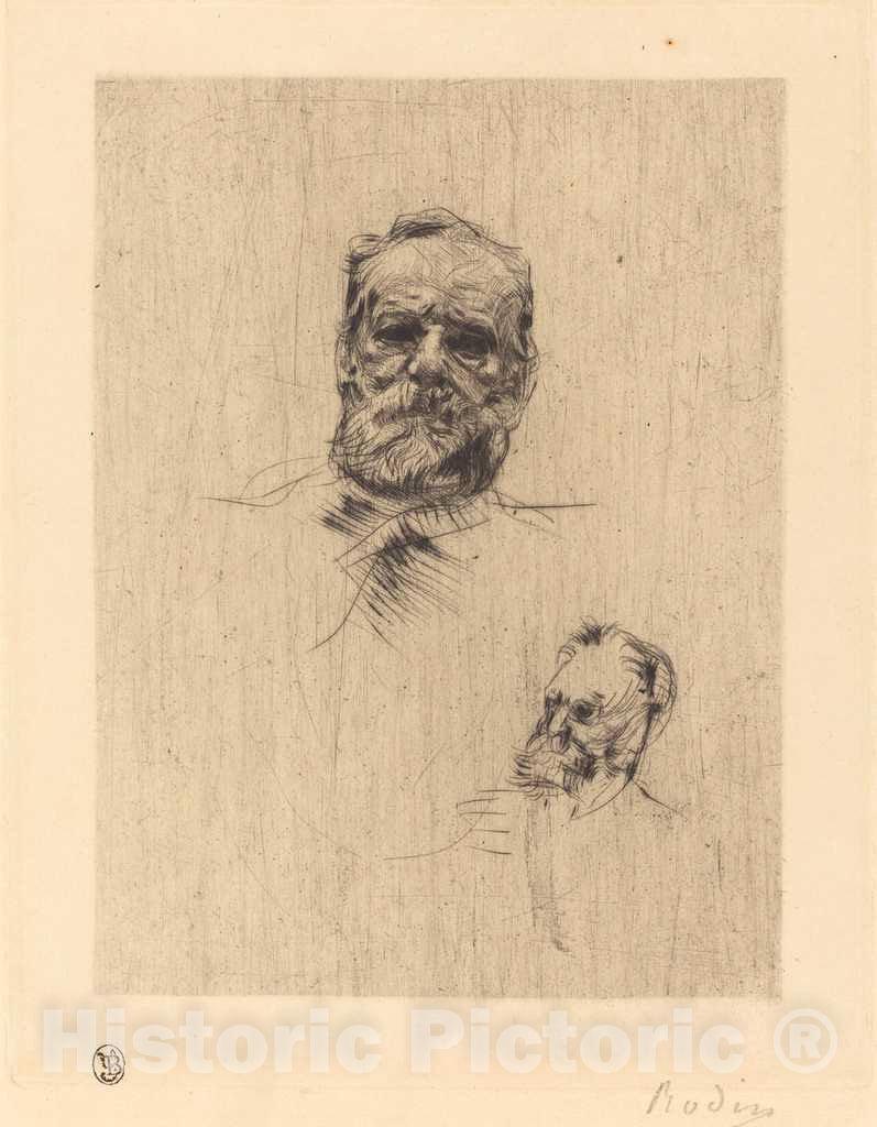 Art Print : Auguste Rodin, Victor Hugo, De Face, 1886 - Vintage Wall Art