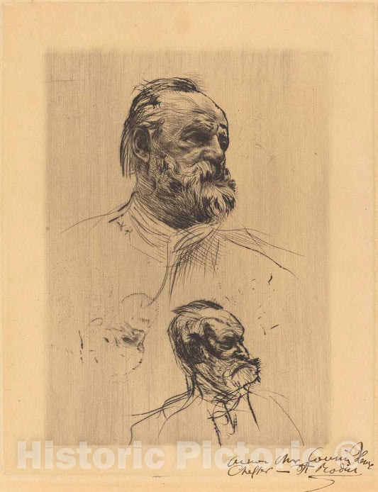 Art Print : Auguste Rodin, Victor Hugo, De Trois Quarts, 1884 - Vintage Wall Art