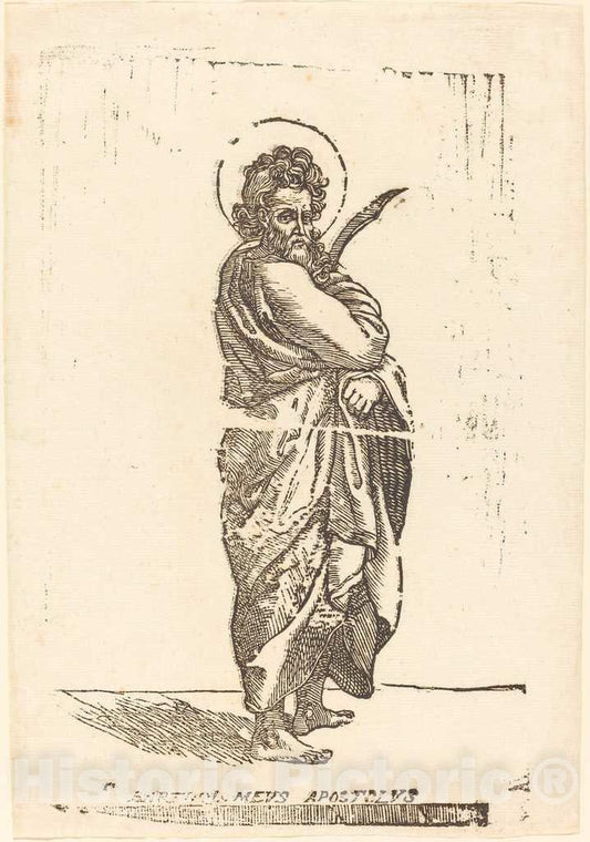 Art Print : Jacques Stella, Saint Bartholomew - Vintage Wall Art