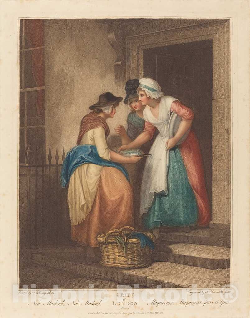 Art Print : Schiavonetti After Wheatley, New Mack'rel, 1795 - Vintage Wall Art