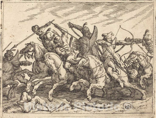 Art Print : Johann Wilhelm Baur, Capricci di varie battaglie, 1635 - Vintage Wall Art
