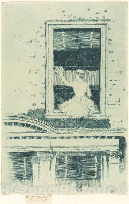 Art Print : Theodore Roussel, The Window Cleaner, 1888-1889 - Vintage Wall Art