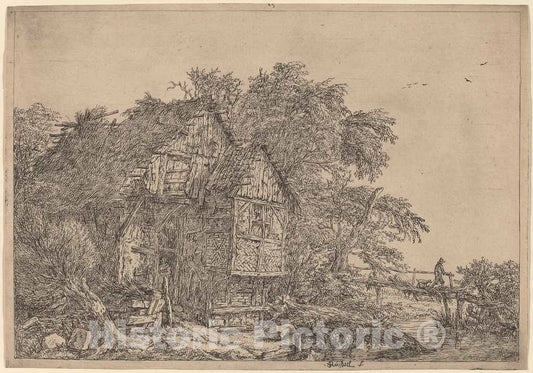 Art Print : Jacob Van Ruisdael, The Little Bridge - Vintage Wall Art