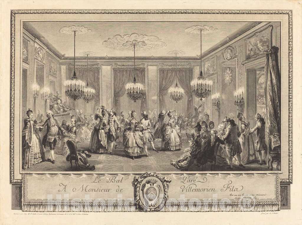 Art Print : Duclos After Saint-Aubin, Le bal parÃ©, 1774 - Vintage Wall Art