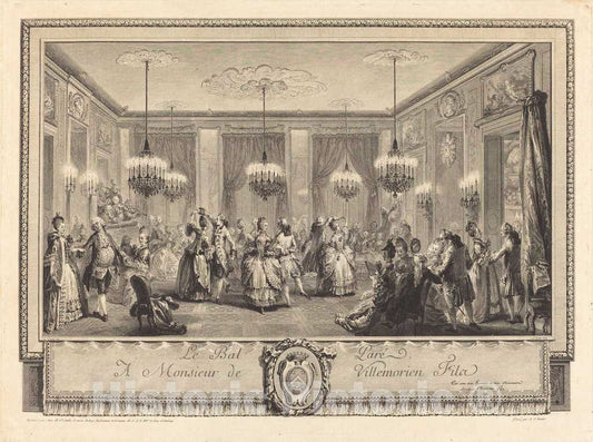 Art Print : Duclos After Saint-Aubin, Le bal parÃ©, 1774 - Vintage Wall Art