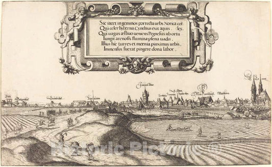 Art Print : Hanns Lautensack, View of Nuremberg from The East [Left Section], 1552 - Vintage Wall Art