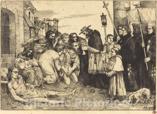 Art Print : Alphonse Legros, Plague Victims of Rome (Les pestiferes de Rome) - Vintage Wall Art