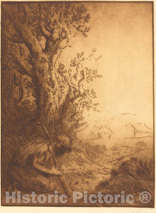 Art Print : Alphonse Legros, The Prodigal Son, 4th Plate (L'enfant prodigue) - Vintage Wall Art