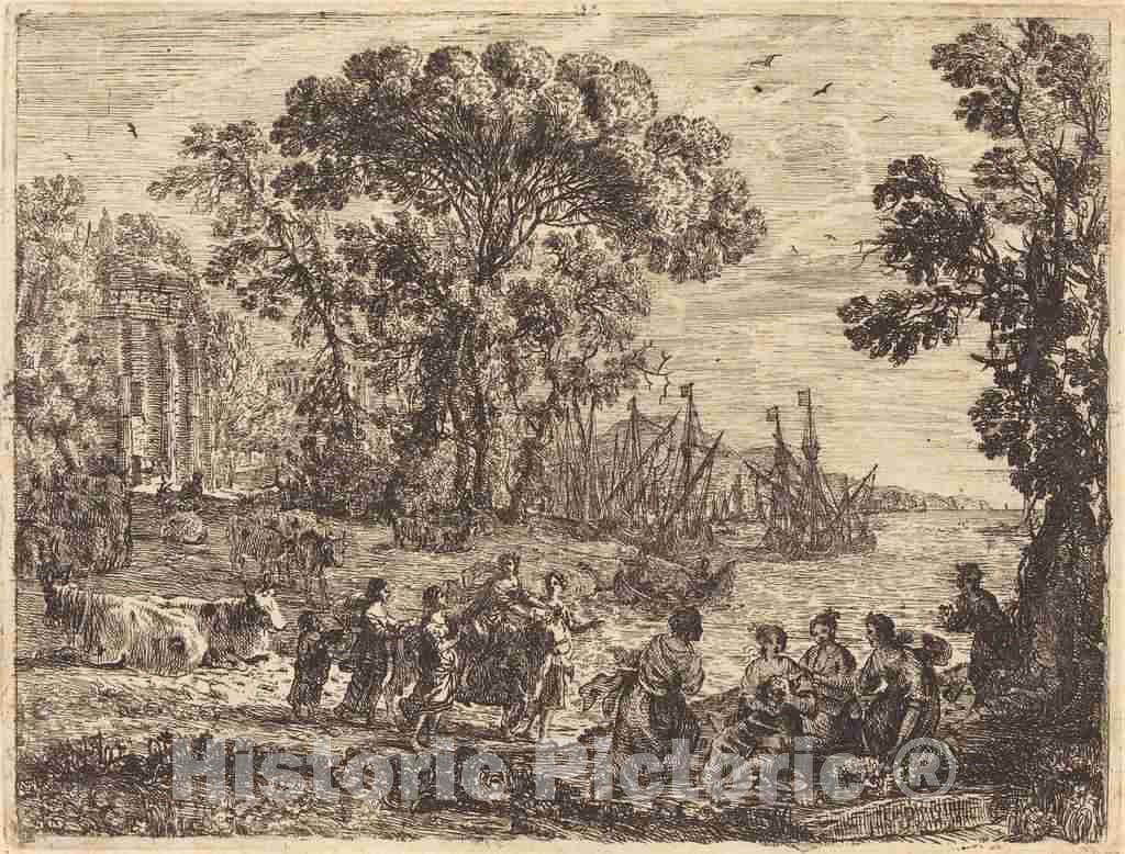 Art Print : Claude Lorrain, Europa and The Bull (L'enlÃ¨vement d'Europe), 1634 - Vintage Wall Art