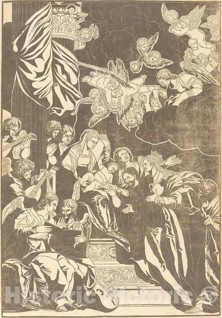 Art Print : Jackson After Veronese, The Mystic Marriage of Saint Catherine, 1740 - Vintage Wall Art