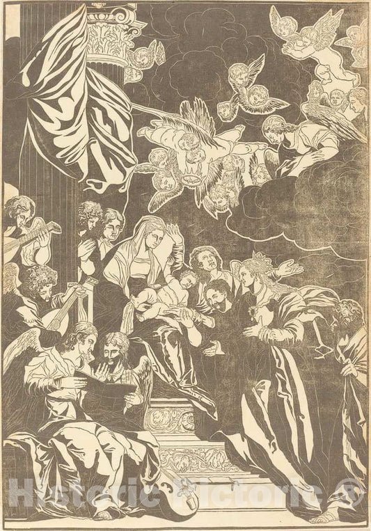 Art Print : Jackson After Veronese, The Mystic Marriage of Saint Catherine, 1740 - Vintage Wall Art