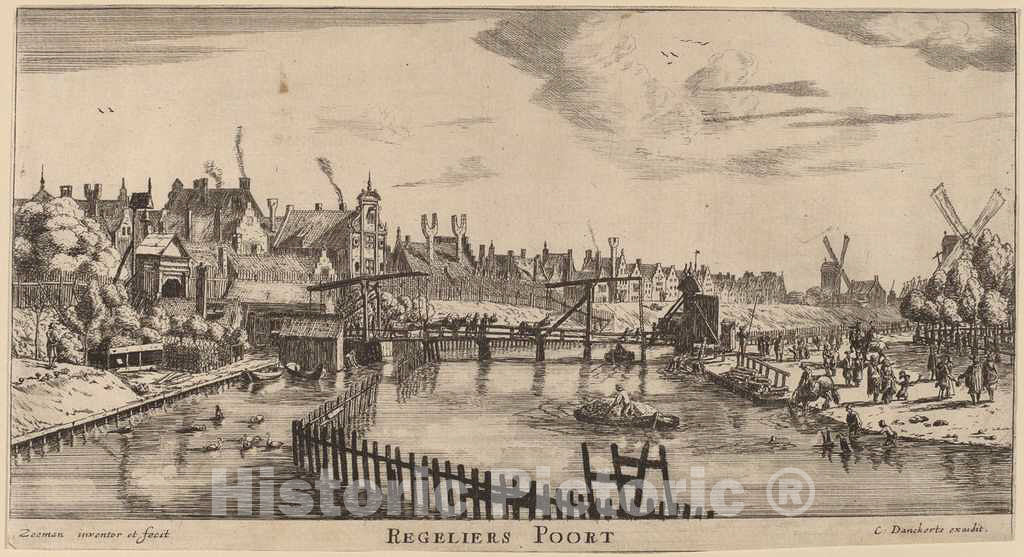 Art Print : Reinier Nooms, Reguliers Gate (Regeliers Poort) - Vintage Wall Art