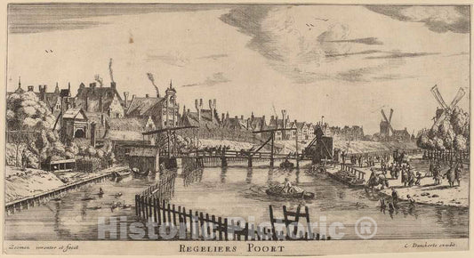 Art Print : Reinier Nooms, Reguliers Gate (Regeliers Poort) - Vintage Wall Art