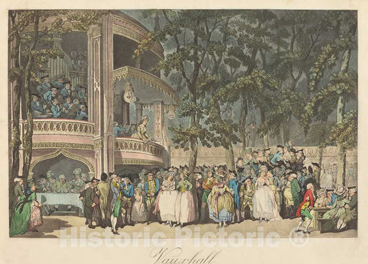 Art Print : Rowlandson, Vauxhall Gardens, 1785 - Vintage Wall Art