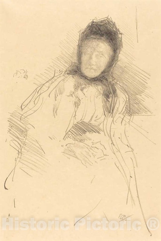 Art Print : James McNeill Whistler, Unfinished Sketch of Lady Haden, 1895 - Vintage Wall Art