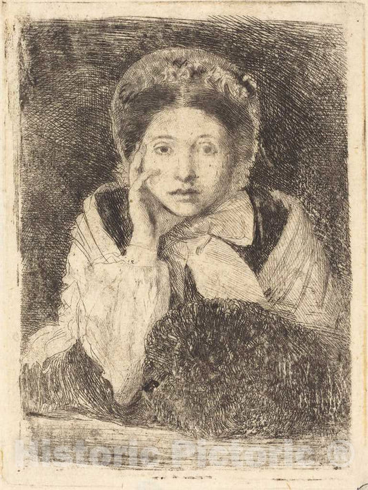 Art Print : Edgar Degas, Marguerite De Gas, The Artist's Sister (Marguerite De Gas, Soeur de L'Artiste), c.1864 - Vintage Wall Art