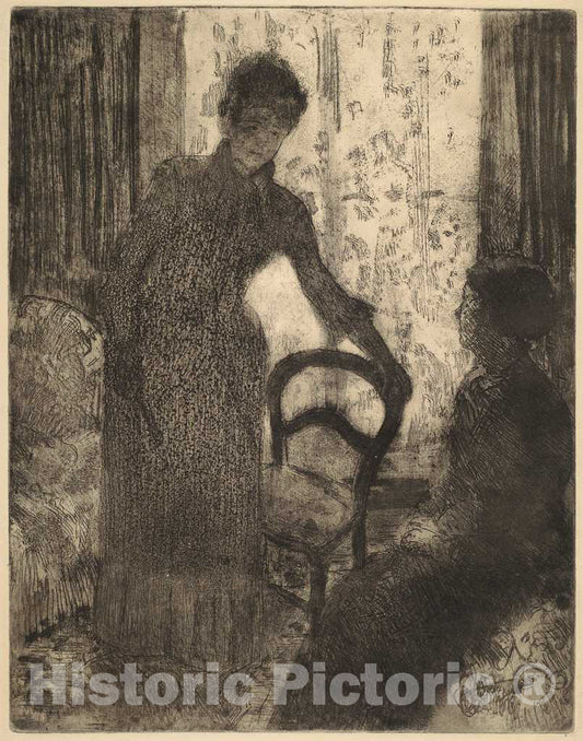 Art Print : Mary Cassatt, The Visitor, c. 1880 - Vintage Wall Art
